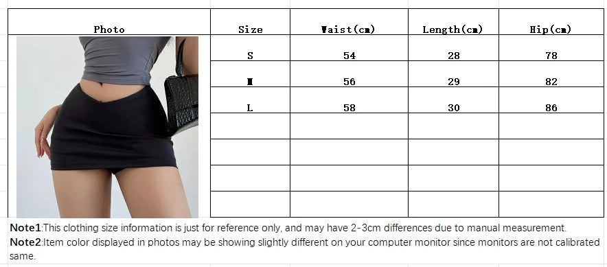 NEW Arrivals 3 Colors Girls Low V Waist Fashionable Elastic Slim Solid Color Casual A-Line Sexy Hot Skirt For Women Rave Party Night Club Streetwear Clothes