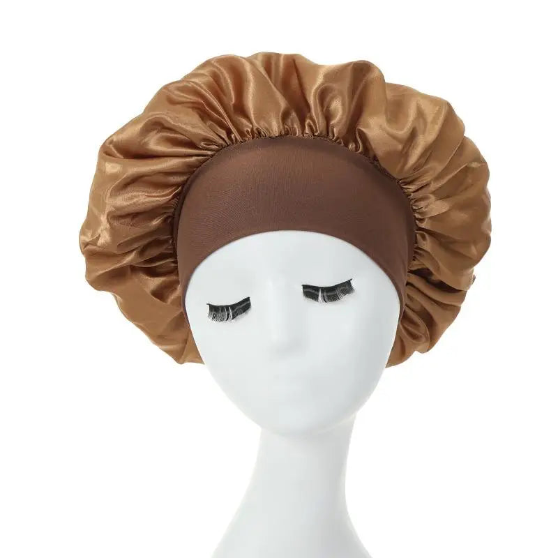 Silky Satin Lined Bonnet Sleep Cap Stay On All Night Hair Wrap Cover Slouchy Beanie For Curly Hair Protection For Women And Men