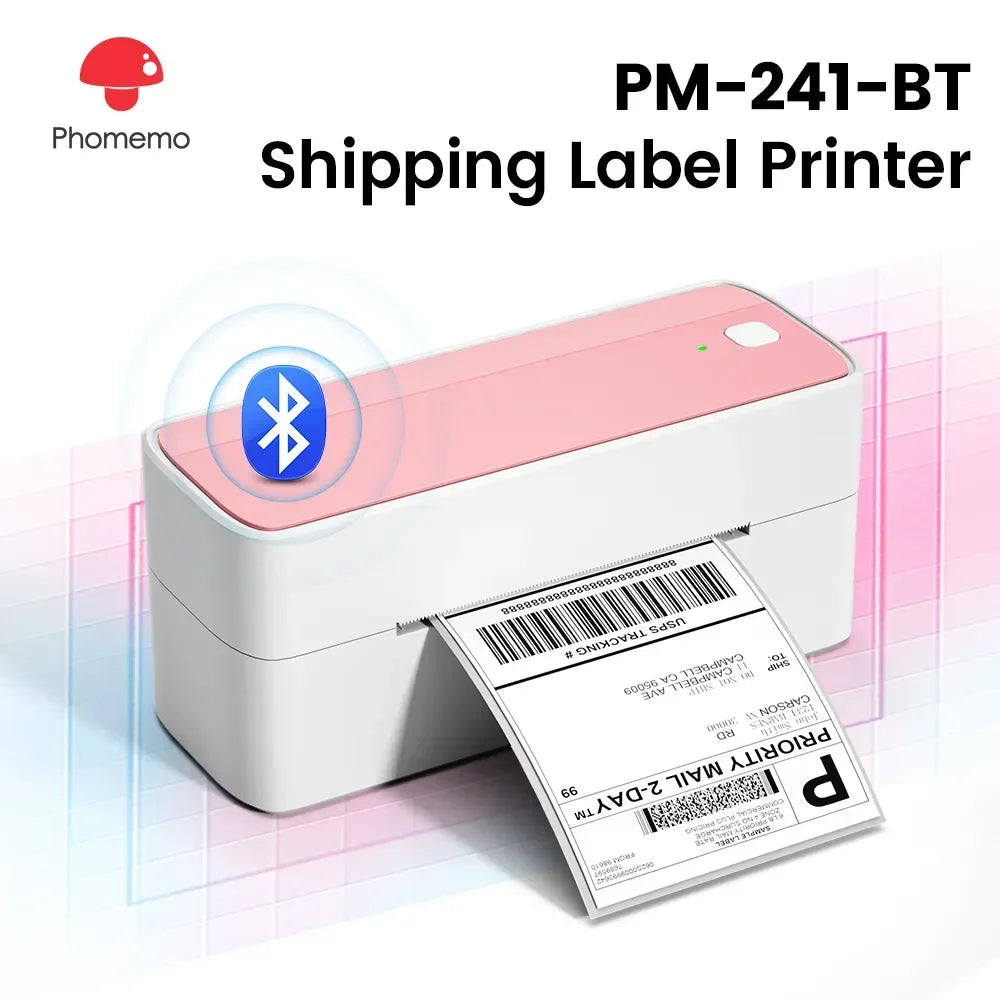 BRAND NEW Original PHOMEMO Wireless Printer 241 Bluetooth Thermal Label Printer Small Shipping Label Printer 4X6 Compatible with iPhone Android Mac Windows Home Office Business