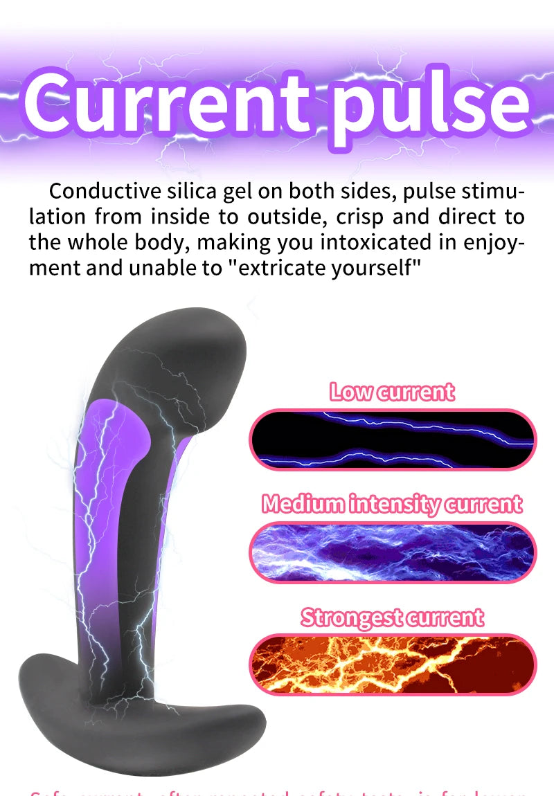 Strong Electric Shock Pulse Anal Butt Plug Electro Stimulation Urethral Sound Catheter Dilator Prostate Massage SM Male Sex Tool