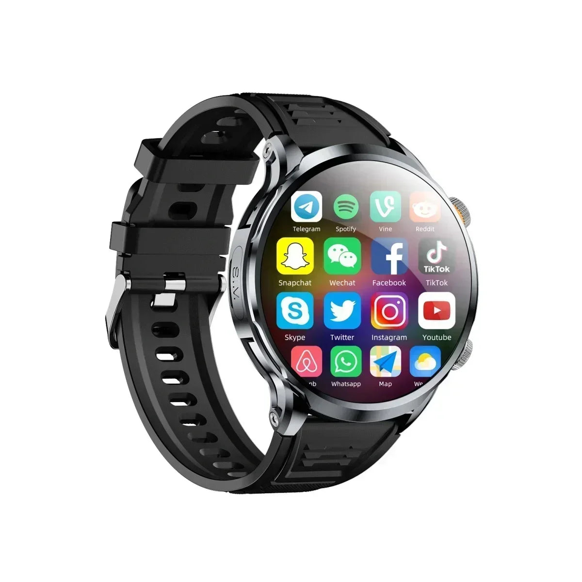 NEW Arrivals GPS Tracker Heart Rate Blood Pressure Multiple Sports Modes and Languages Android Adult Smart Watch 1.95 'AMOLED 8GB+128GB Storage 4G Full Network Google Play WIFI GPS Sim Card