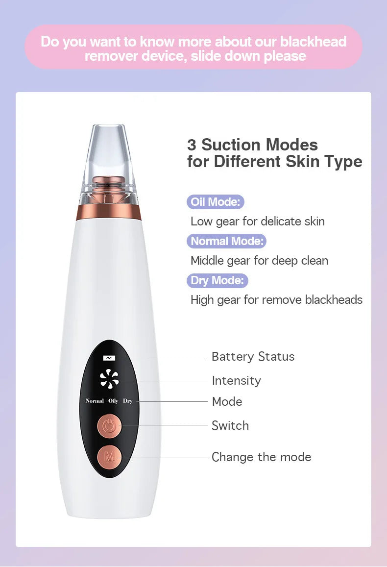 NEW Arrivals Electric Vacuum Set Suction Blackhead Remover Facial Pore Cleaner Black Spots Removal Facial Deep Cleansing Machine Skin Care Tools