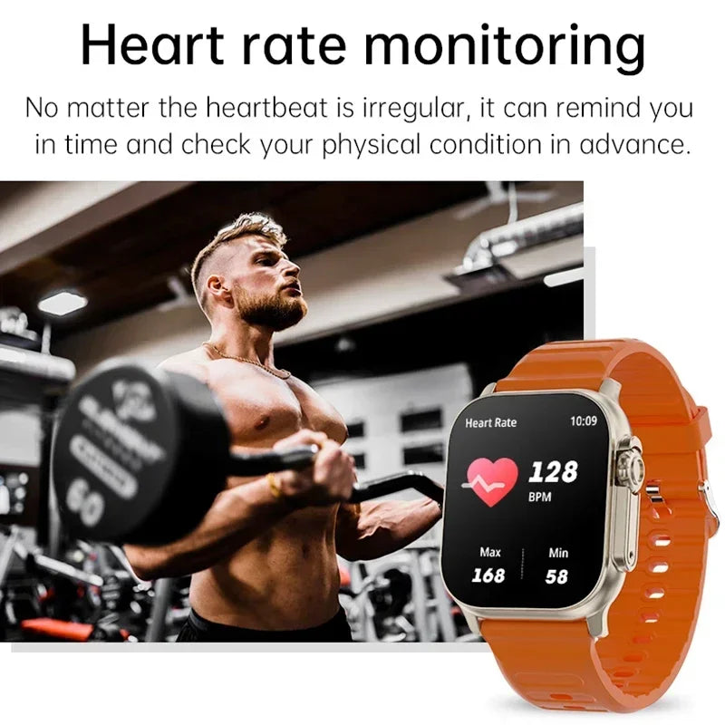 New Watch T800 U2 Smart Watch 49mm New NFC Men Women GPS Track Bluetooth Call BT Music Games Wireless Charging Smartwatch