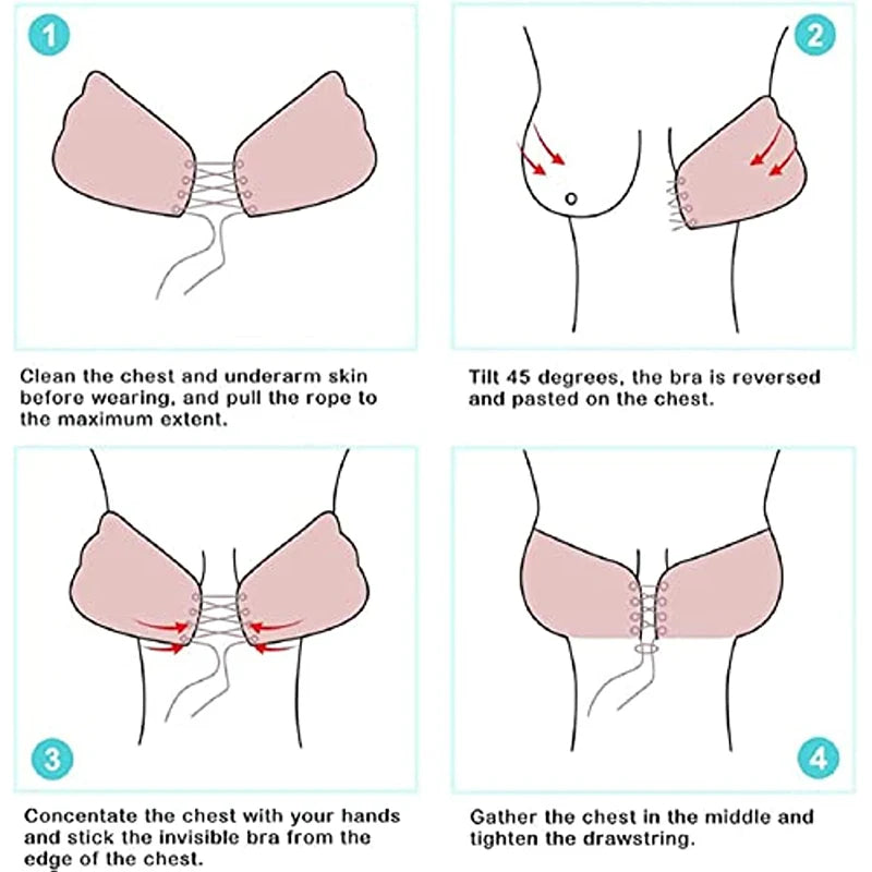 Silicone Chest Stickers Women Invisible Sexy Bra Seamless Push Up Breast Petals Lingerie Self-Adhesive Sticky Underwear Bralette