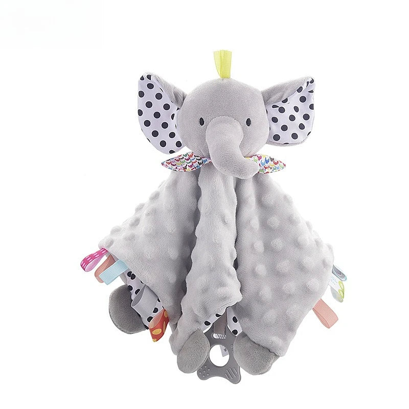 NEW Arrivals Baby Elephant Security Blanket with Silicone Teether Organic Cotton Comforter Infant Shower Gifts Baby Soothing Towel Babies Apparel Accessories Clothing Supplies