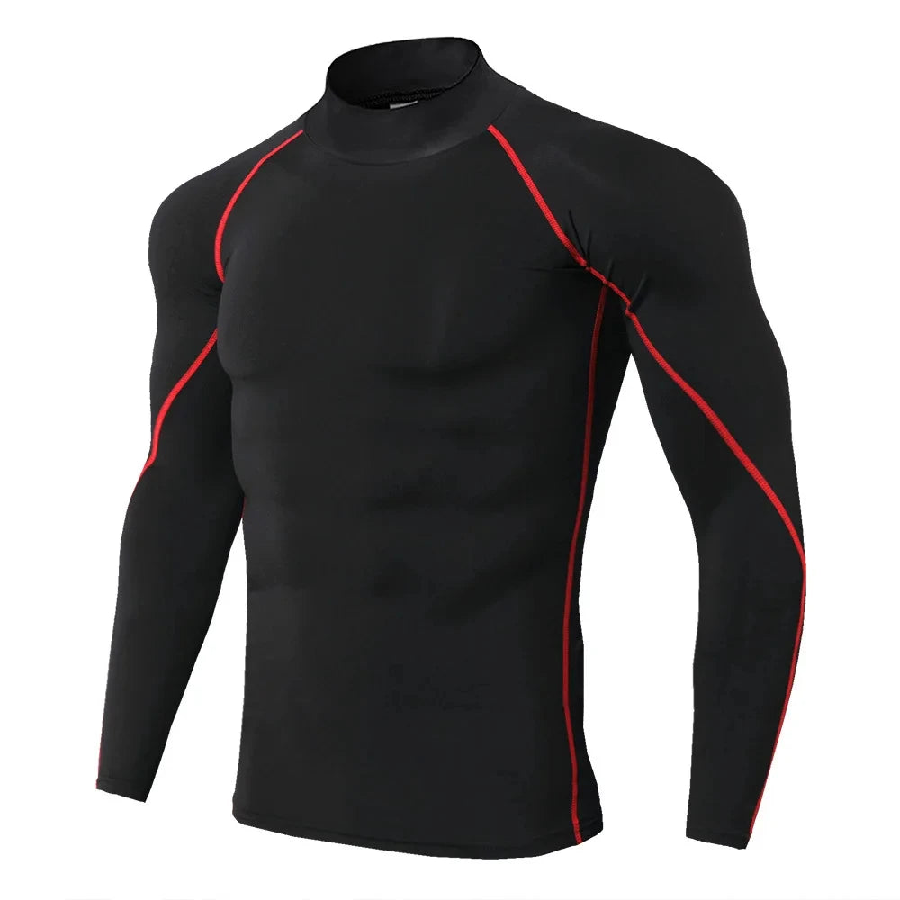 NEW Arrivals S-4XL Plus Size Men Sport T-Shirt Quick Dry Bodybuilding Running Cycling Shirt Long Sleeve Compression Top Gym T-Shirt Men Fitness Tight Blouse Sports Apparel Supplies