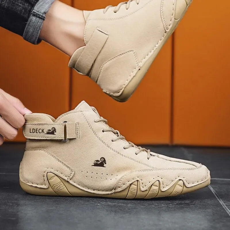 Ankle Boots for Men Outdoor Light Casual Leather Shoes Winter Luxury Men Shoes Male Waterproof Snow Boots High Top Sneakers