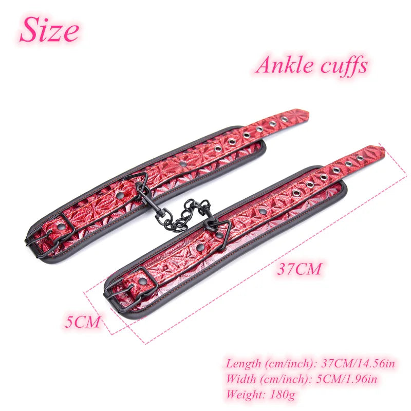 Spreader Bar Erotic Toys Leather Handcuffs Ankle Cuffs Restraints Bondage Set BDSM Adult Products Sex Toys For Women Couples