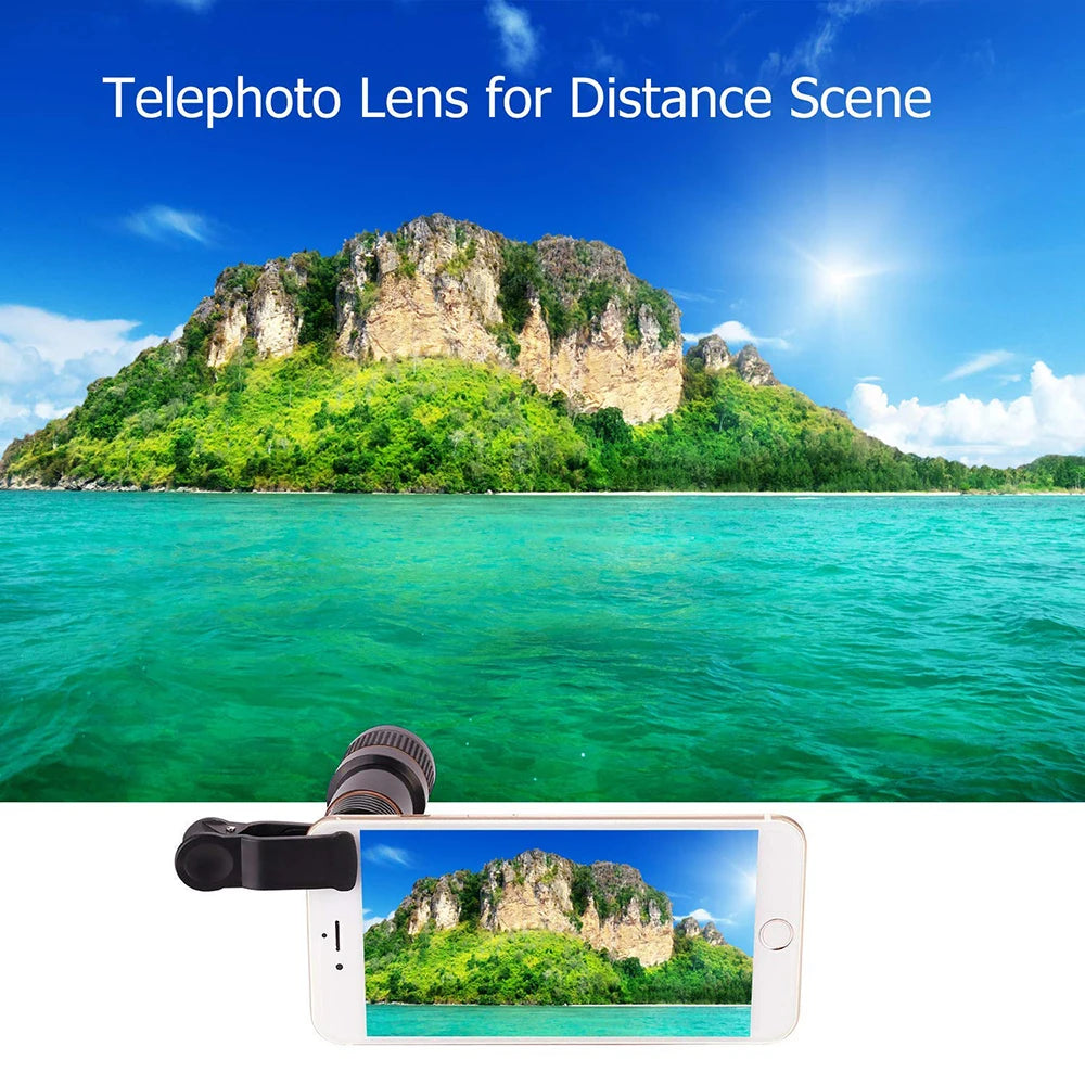 NEW Arrivals 8x12x Optical Zoom Camera External Universal Telescope Lens with Clip Phone Camera Lens Wide Angle for iPhone 15 Xiaomi14 Huawei Mobile Phones Accessories