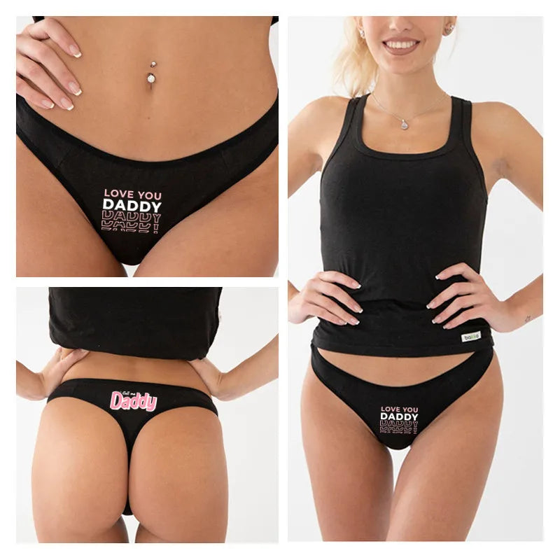 NEW Arrivals *SPANK Me Daddy* Sexy Underwear for Women Lady Girl Panties Yes Daddy Underpants Female T-Back G-String Thongs for Female