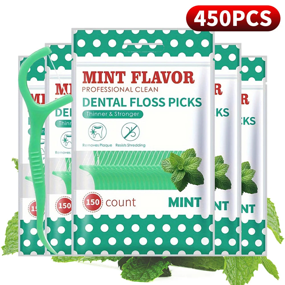 NEW Arrivals 750 PCS Set Mint Dental Floss Stick Travel Business Dinner Household Portable Disposable Care Dental Floss Stick - Oral Care - Deep Cleaning Fresh Breath Dental Accessories Hygiene Care Supplies