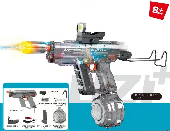NEW Arrivals UZI Electric Water Gun Toys Beach Water Pool Games Bursts Adult-Children's High-Pressure Strong Charging Energy Water Automatic Water Spray Toy Guns Summer Sports Games Fun Toys Supplies