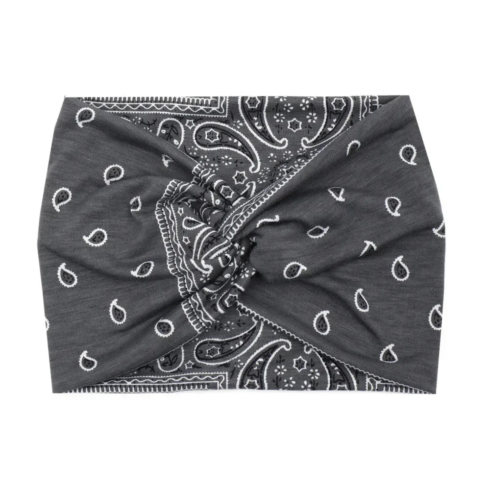 NEW Arrivals 44 Colors/Patterns Sports Elastic Wide-Brimmed Headband Unisex Solid Color Knotted Soft Anti-Slip Warm Turban Bandana Elastic Hairband Ladies Girls Fashion Apparel Accessories Clothing Supplies
