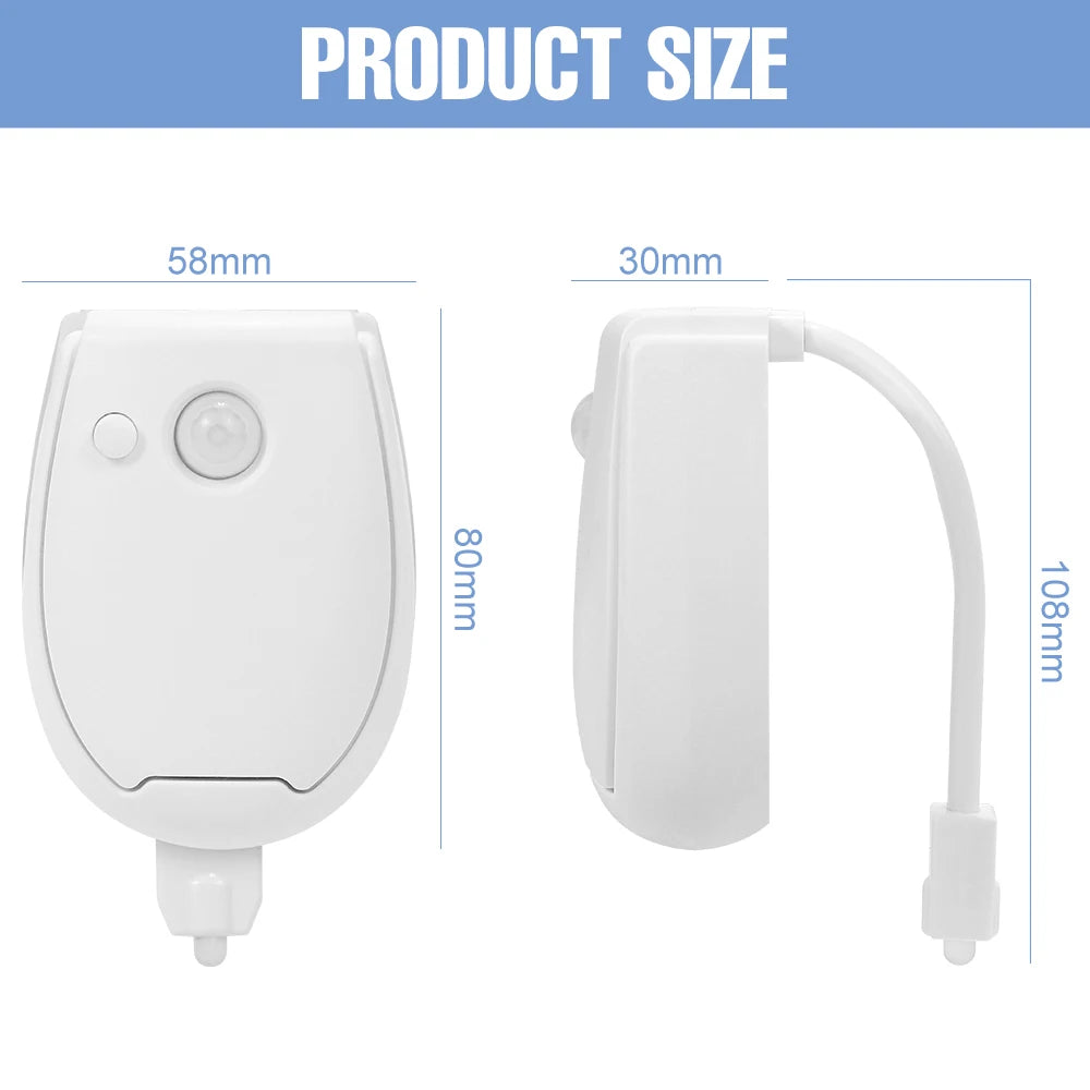 NEW Arrivals Motion Sensor RGB LED Lamp Smart PIR Motion Sensor Toilet Seat Night Light Waterproof WC Toilet Bowl Backlight LED Lamp For Bathroom Washroom Accessories Home Supplies