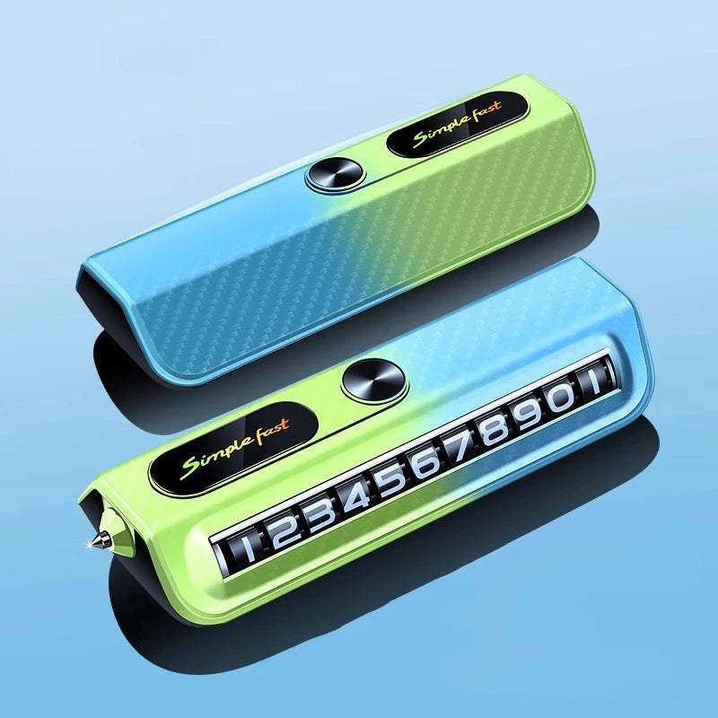 NEW Arrivals Multi-Functional Auto Parking Number 2-in-1 Safety Window Breaker Interior Phone Number Car Decoration Temporary Parking License Plate Assault Incident Accidents Cars Accessories