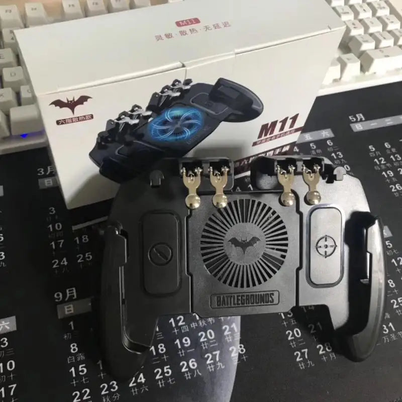 1~5PCS Mobile Joystick Controller Turnover Button Gamepad for PUBG iOS Android Six 6 Finger Operating Gamepad With Cooling Fan
