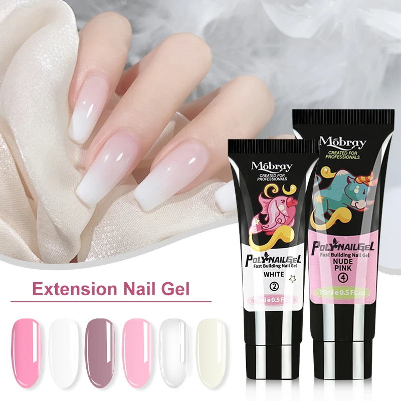 Poly UV Gel Kit All for Manicure Gel Nail Extension Set Slip Solution Builder Acrylic Gel Polish Nail Art Tool Design Fingertips