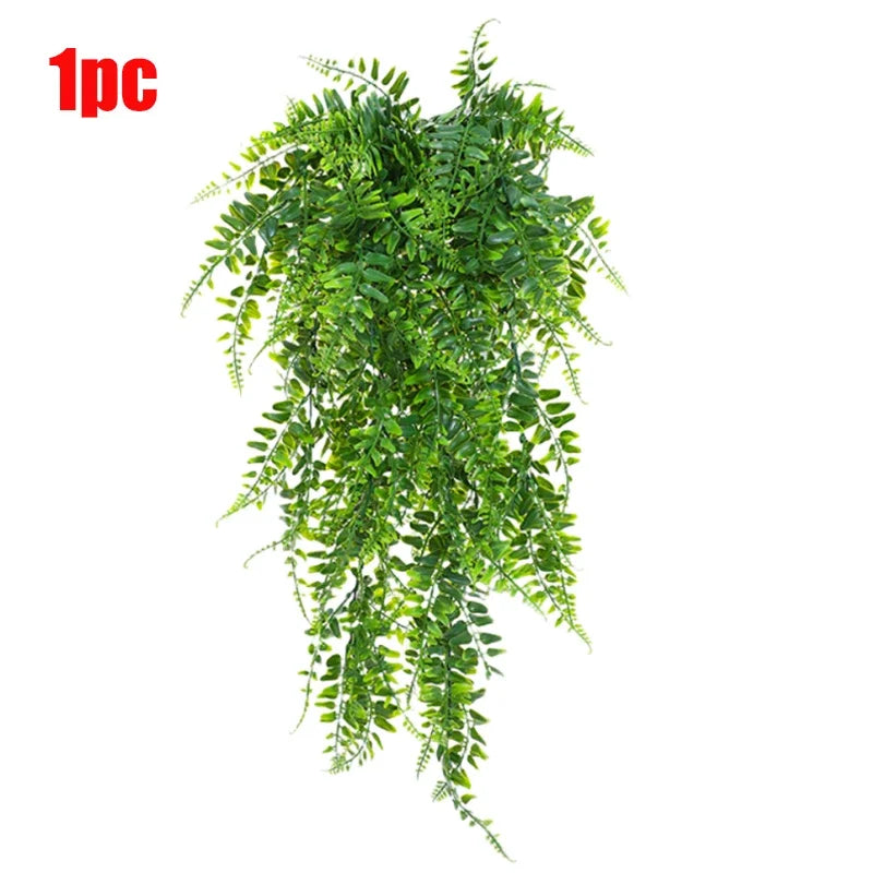 3pcs Persian Fern Leaves Home Garden Room Decor Hanging Artificial Plant Plastic Vine Grass Wedding Party Wall Home Decoration