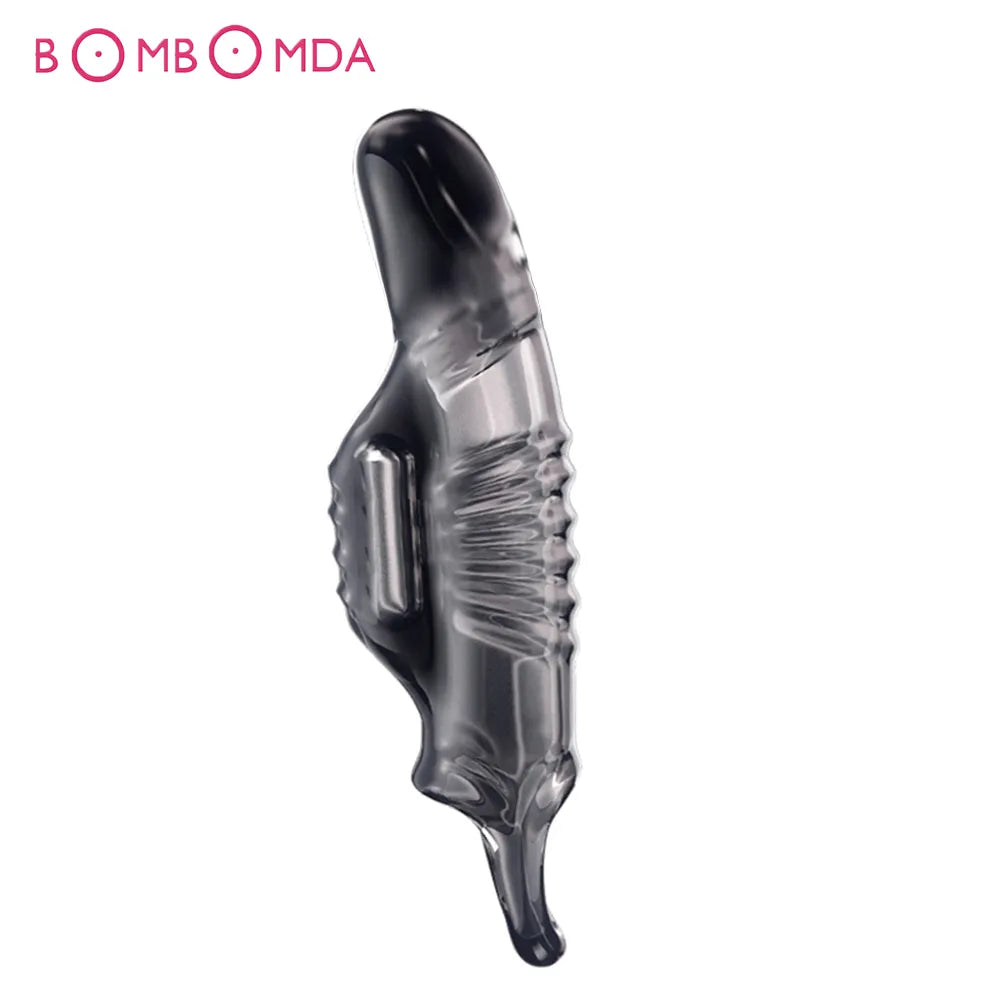 Adult Dick Sleeve Vibrating Cock Ring Penis Ring Vibrator Delay Ejaculation G Spot Clit Stimulate Massager Sex Toys for Men Couple