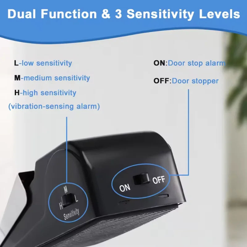 NEW Arrivals 2PCS Set 125dB Door Arrester Alarm Household Safety Protection Anti-Theft Burglary Alarm System, Door Gap Door Gear Used for Hotel Women Living Alone Home Office Security Supplies