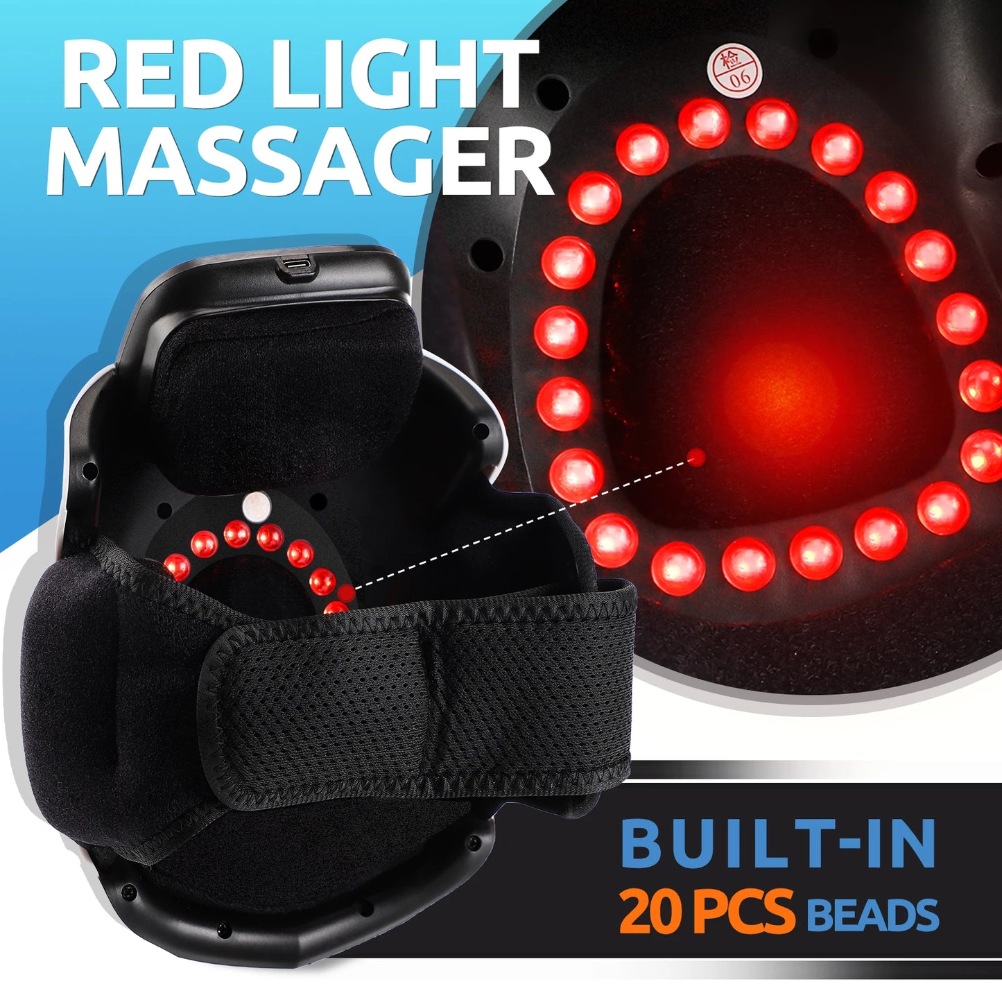 Electric Heating Air Pressure Knee Pad Vibration Massager Infrared Arthritis Pain Relief Pressotherapy Knee Temperature Massage