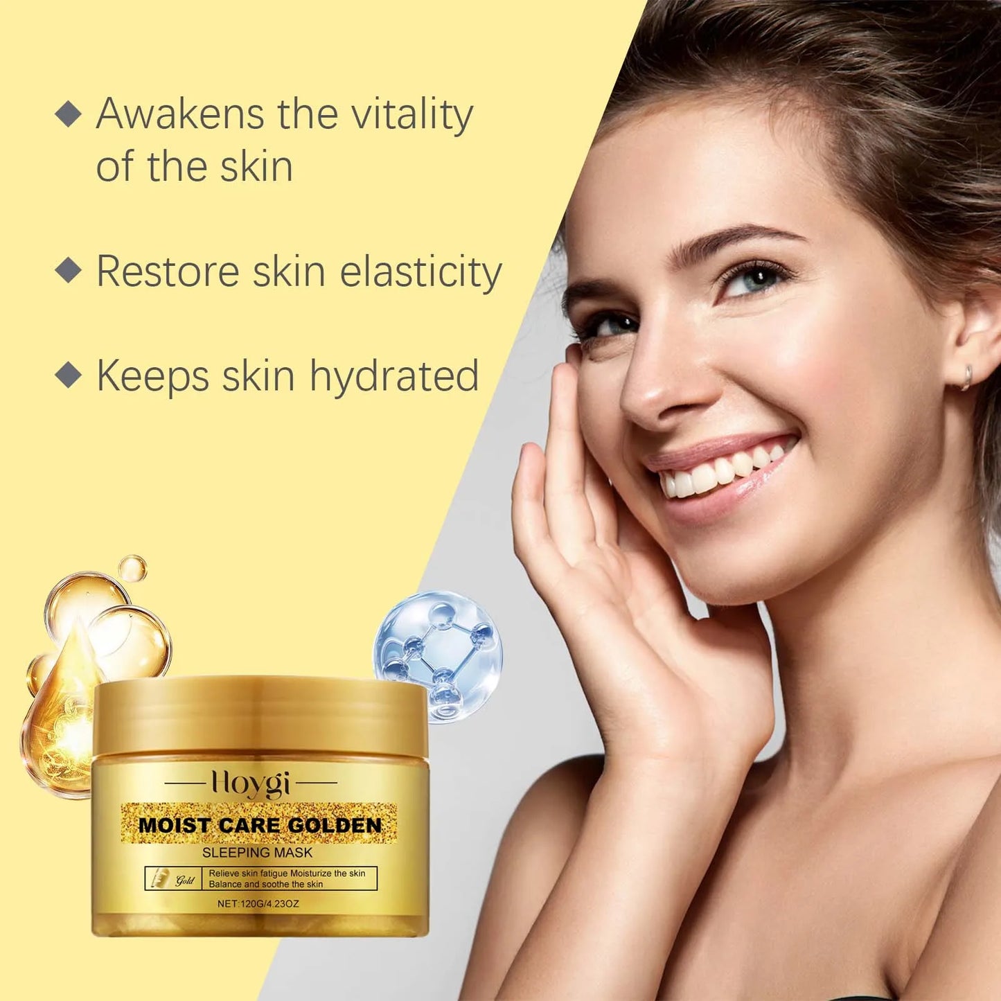 NEW Arrivals 3PCS Set Korean 24K Gold Sleeping Masks Moisturizing Shrinkage Pore Lift Firm Fade Fine Lines Niacinamide Brightening Facial Skin Facial Masks