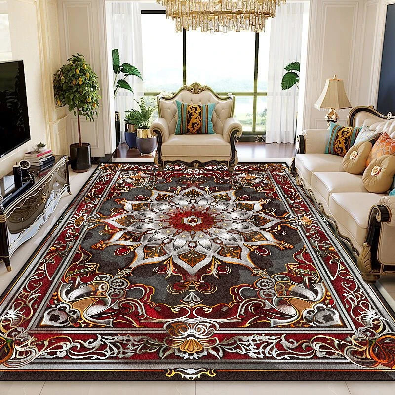 NEW Arrivals 8 Patterns/Flannels Luxury Persian Red Carpet Living Room Decoration Sofa Area Rugs 200x400cm Large Area Bedroom Non-Slip Floor Mat Washable European Style Luxury Carpets