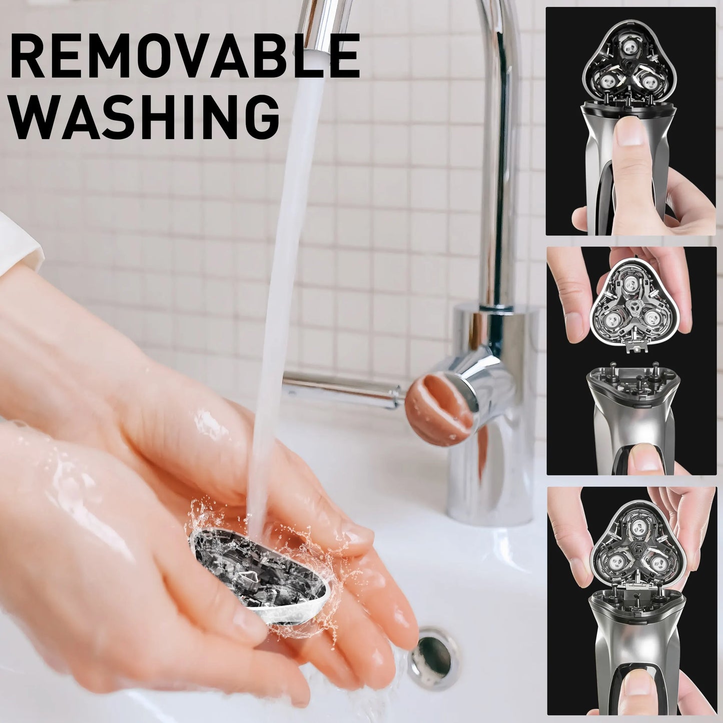 NEW Arrivals Blackstone Electrical Rotary Shaver for Men 3D Floating Blade Washable Type-C USB Rechargeable Shaving Beard Machine Outdoor Travel Business Trip Electric Shaver