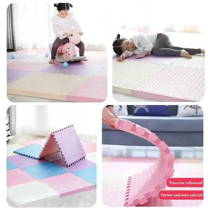 8-16PCS 30*30cm Sports Gym Mat Protection EVA Leaf Grain Floor Mats Yoga Fitness Non-Slip Splicing Rugs Thicken Shock Room Workout