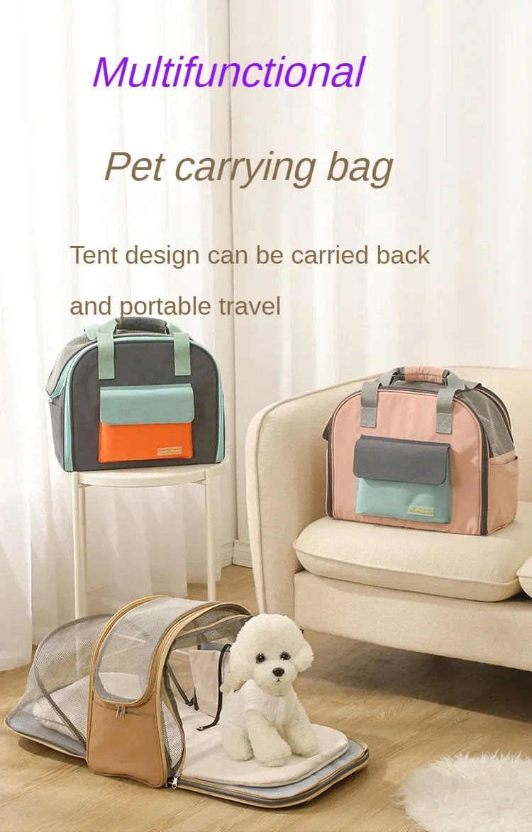 Pet Carrier Bag for Cats Travel Backpack and Transport for Dogs - Expandable Tunnel and Multiple Shoulder Strap Options