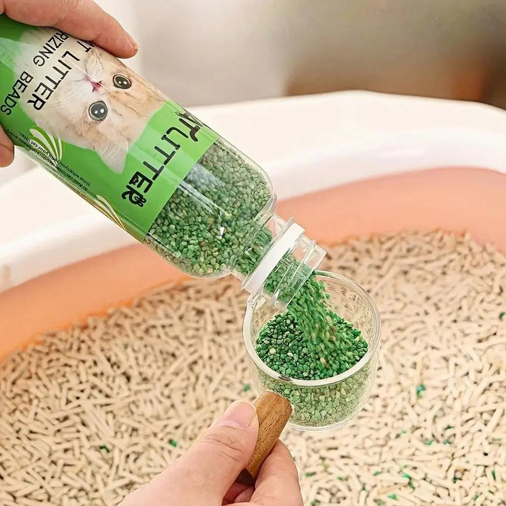 NEW 2PCS Set Cat Litter Deodorant Beads Efficient Deodorization Lasting Freshness Low Dust sanitary Cat Litter Deodorizing Beads Cats Hygiene Accessories Pets Supplies