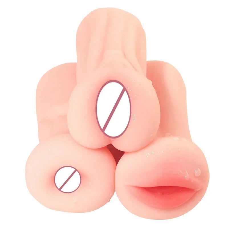 Adult Male Soft Silicone Masturbation Cup Sex Toys 4D Realistic Deep Throat Mouth Vagina Anal Vacuum Stimulator Men Goods For Adults