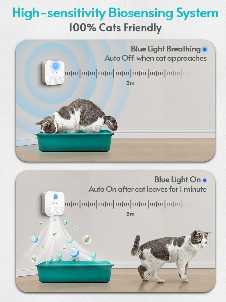 4000mAh Smart Cat Odor Purifier For Cat Litter Box Deodorizer Pet Toilet Air Purifier Dog Cat Litter Deodorant