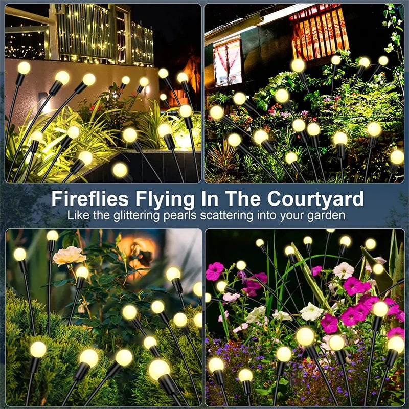 10 LED Solar Garden Lights Powered Firefly Lights Outdoor Garden Decoration Landscape Lights Firework Firefly Lawn Lamps