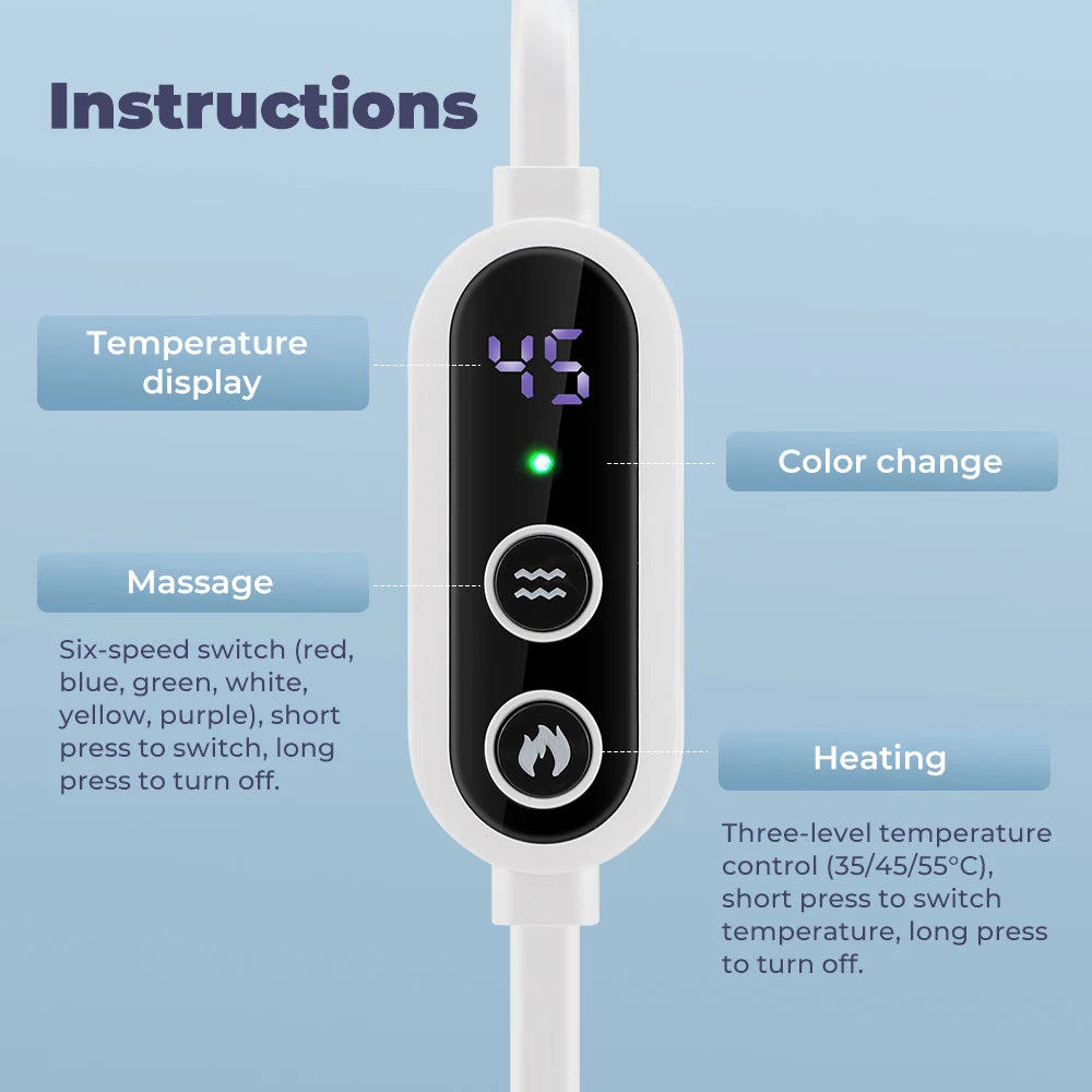 NEW Arrivals Hot Compress Heated Eye Mask USB 6 Vibration Massage Dry Eyes Relief Heated Steam Eye Mask with Remote Control For Sleeping Aid Relaxing Dark Circles Pain Stress Relief