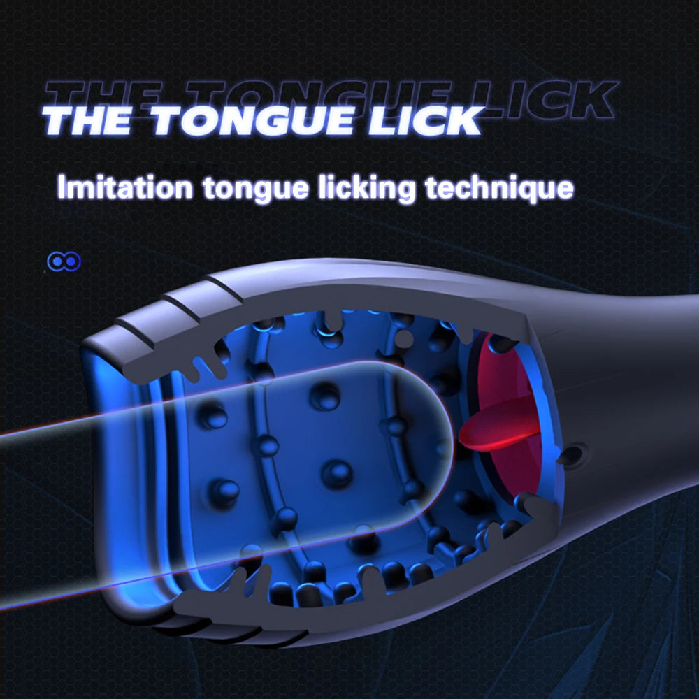 Sex Glans Trainer Male Masturbator Cup Tongue Licking Glan Stimulation Vibrator Penis Massager Delay Trainer Sex Toys