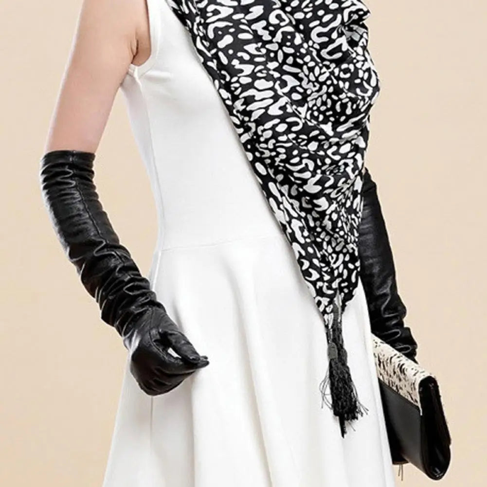 NEW Arrivals Full Finger Gloves Windproof Dress Gloves PU Leather Long Arm Gloves Costume Gloves For Dating Gifts Ladies Luxury Fashion Apparel Accessories
