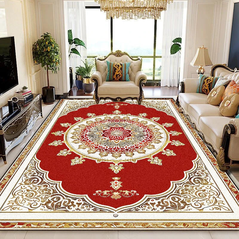 NEW Arrivals 8 Patterns/Flannels Luxury Persian Red Carpet Living Room Decoration Sofa Area Rugs 200x400cm Large Area Bedroom Non-Slip Floor Mat Washable European Style Luxury Carpets