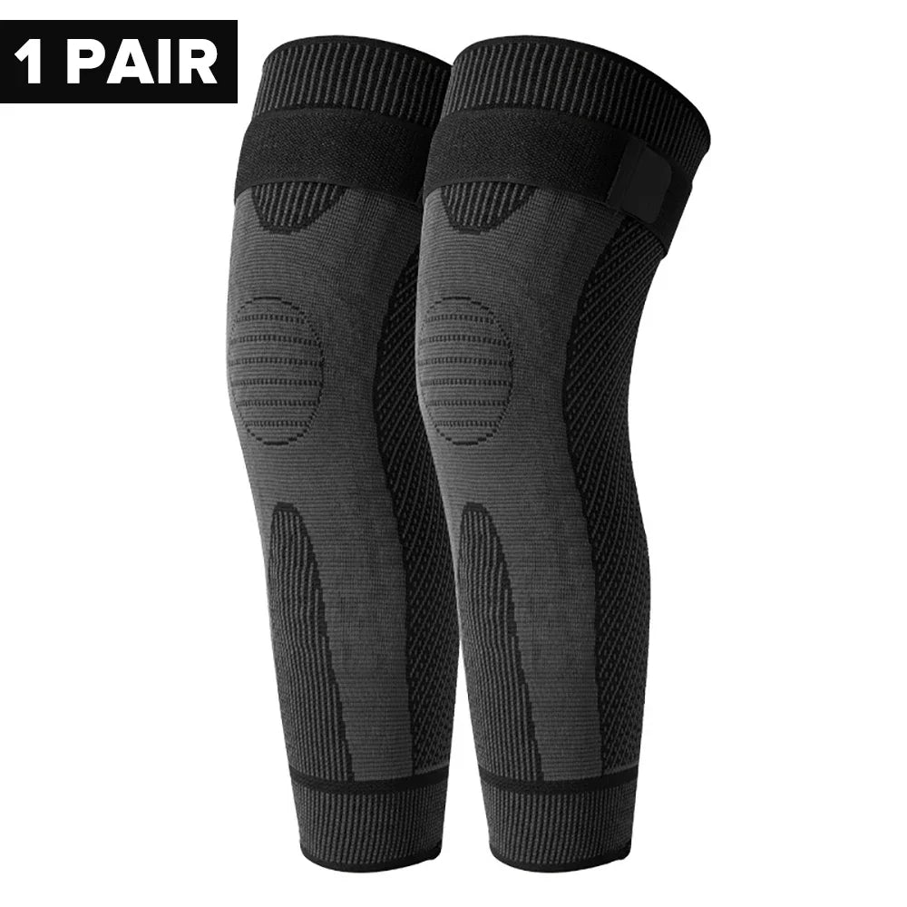 1 Pair Lengthen Fitness Knee Support Braces Bandage Elastic Nylon Sport Compression Knee Pads for Basketball Volleyball Running Knees Warm Braces Sports Accessories Supplies