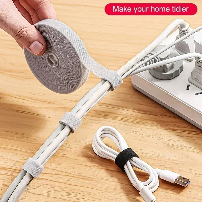 NEW Arrivals 5M Cable Organizer Cable Management Wire Winder Tape Earphone Mouse Cord Management Ties Protector For iPhone Xiaomi Samsung
