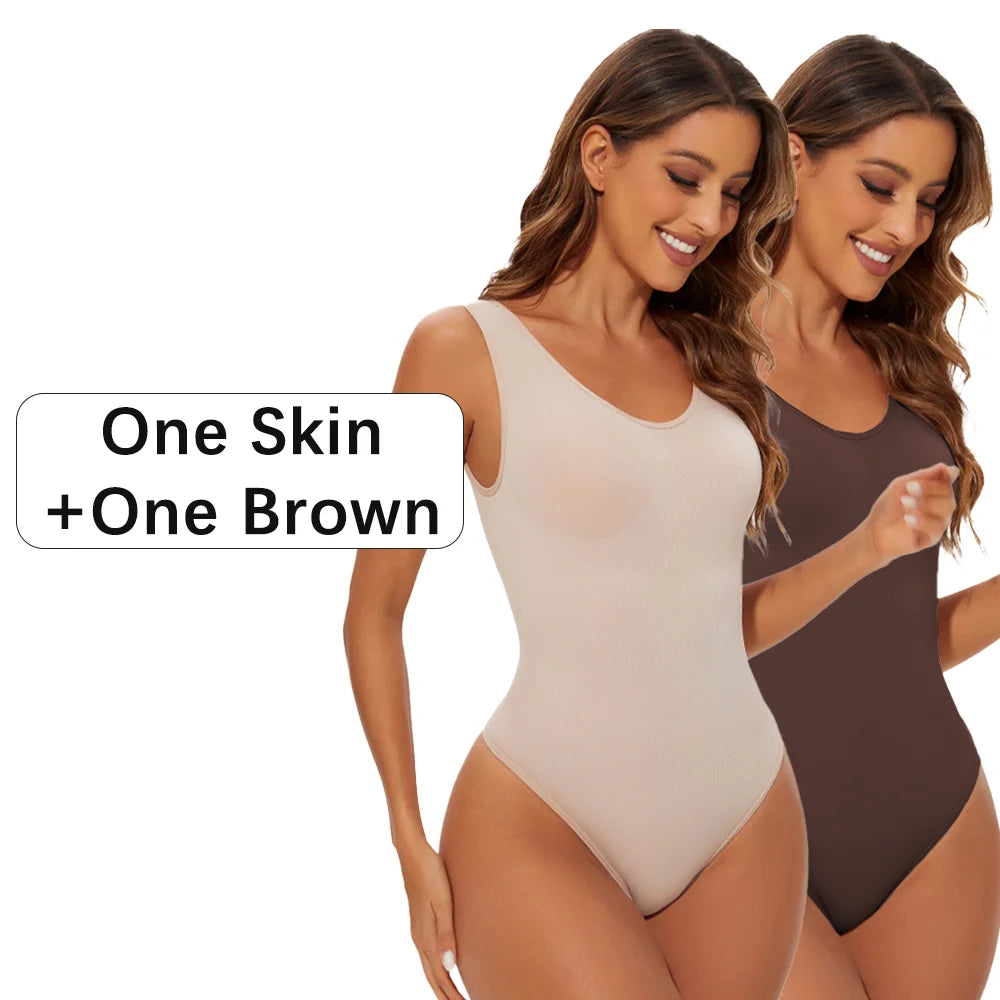 NEW Arrivals 3PCS Set S-2XL Women's Sexy Thong Shapewear Bodysuit Seamless Body Shaper Body Shaping Slimming Wide Shoulder Strap Thong Underwear Shapers