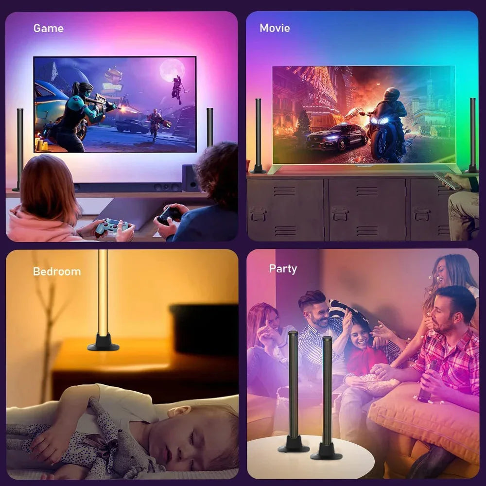 NEW Arrivals 30/55cm RGB Backlight Bar Desktop Atmosphere Light LED Music Rhythm Sensing Decoration Lamp Gaming Bedroom Festival Night Light