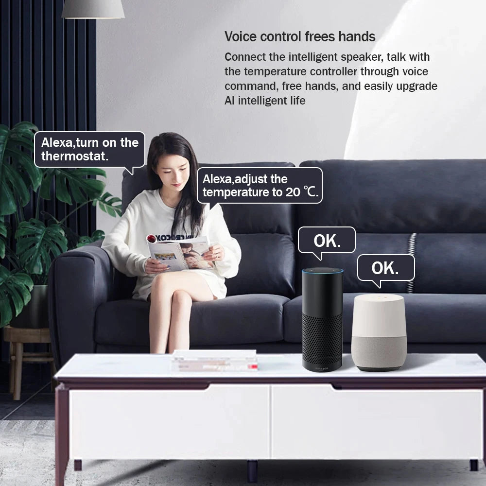 NEW Arrivals TUYA Wi-Fi Smart Thermostat Electric Floor Heating TRV Water Gas Boiler Temperature Voice Remote Controller for Google Home Alexa Support