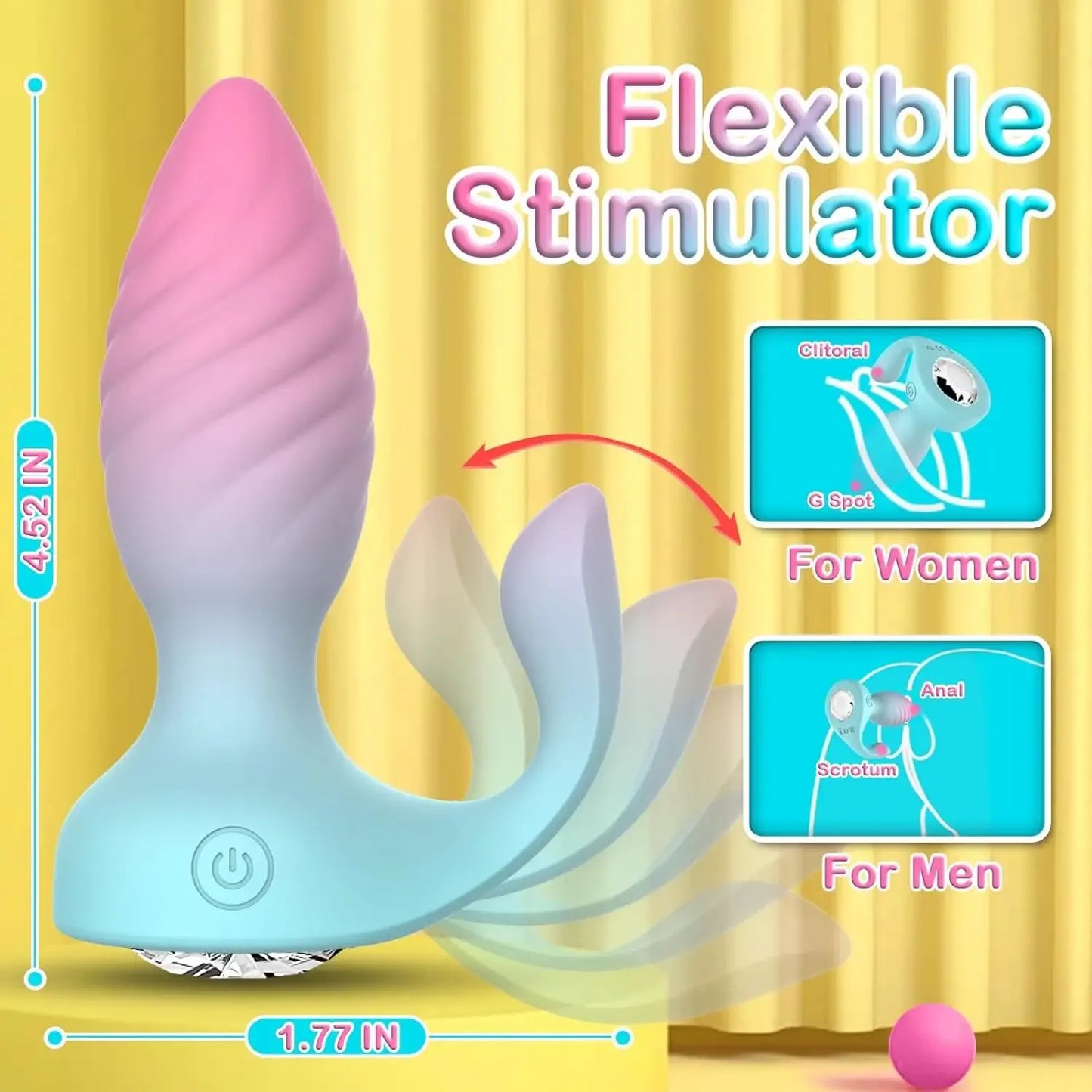 2 in 1 Anal Plug Vibrator Clitoris Stimulator Adult Dual Motors Anal Toys Remote Control Vibrating Butt Plug Sex Toys for Women
