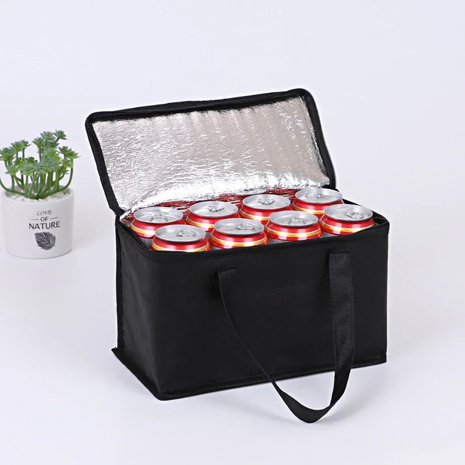 NEW Arrivals Portable Lunch Cooler Bag Folding Insulation Outdoor Travel Beach Camping Picnic Ice Pack Food Thermal Bag Drink Carrier Insulated Bags Beer Delivery Bags
