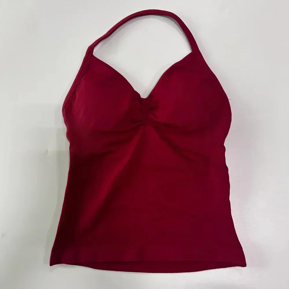 NEW Arrivals Halter Back Neck Top Push Up Vest Running Vest Sports Top Sports Bra Sports Vest Women's Sportswear Yoga Clothing