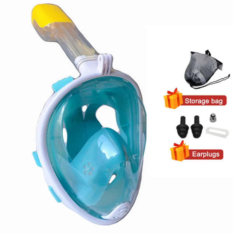 NEW Adults XL /Kids XS Size Full Face Snorkel Mask - Professional Anti-Fog Diving Goggles, Underwater Scuba Swimming Equipment