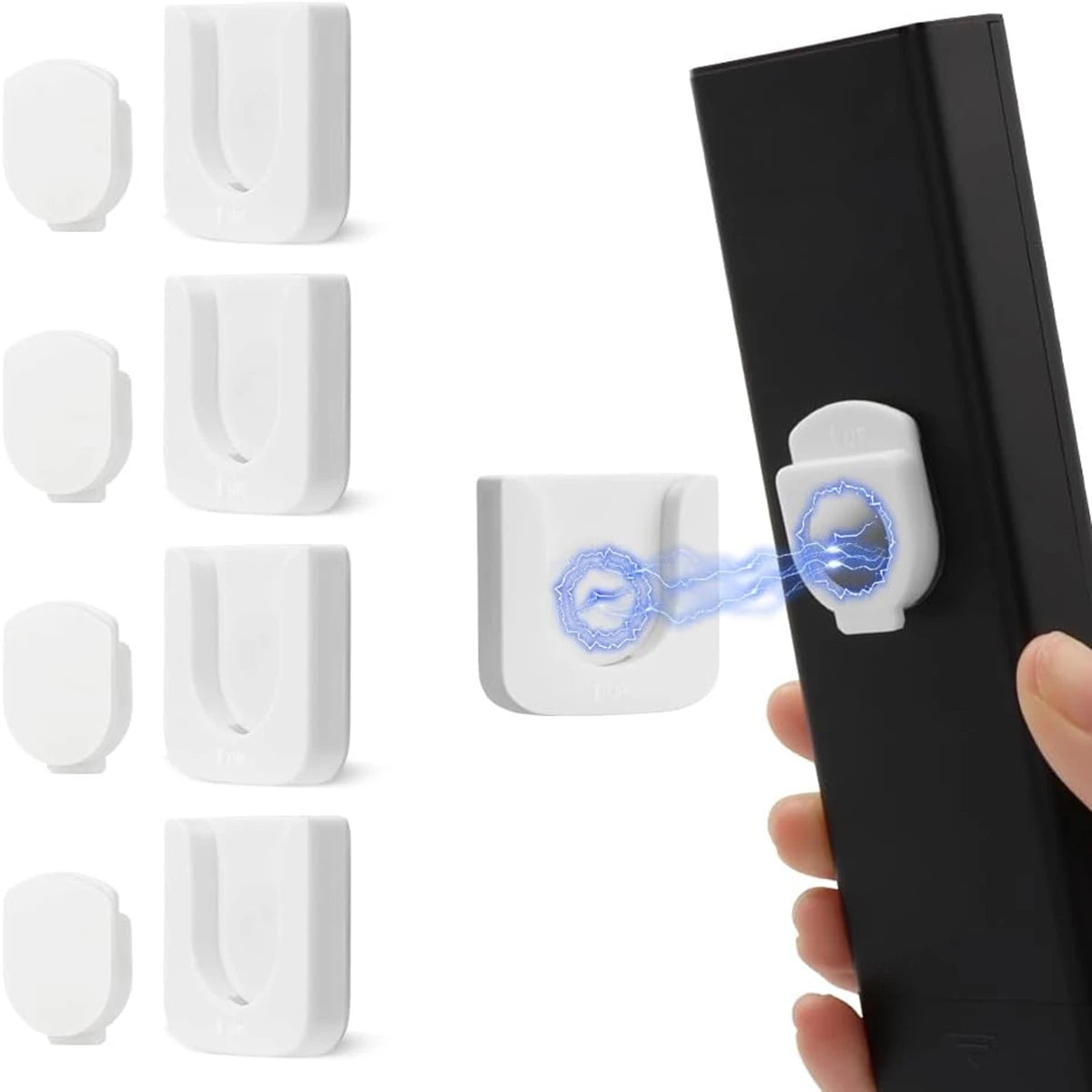 NEW 6PCS Set Remote Control Magnetic Hook Lock, Adhesive Wall Mounted Remote Control Storage Rack, No Punching Hook Home Electronic Accessories