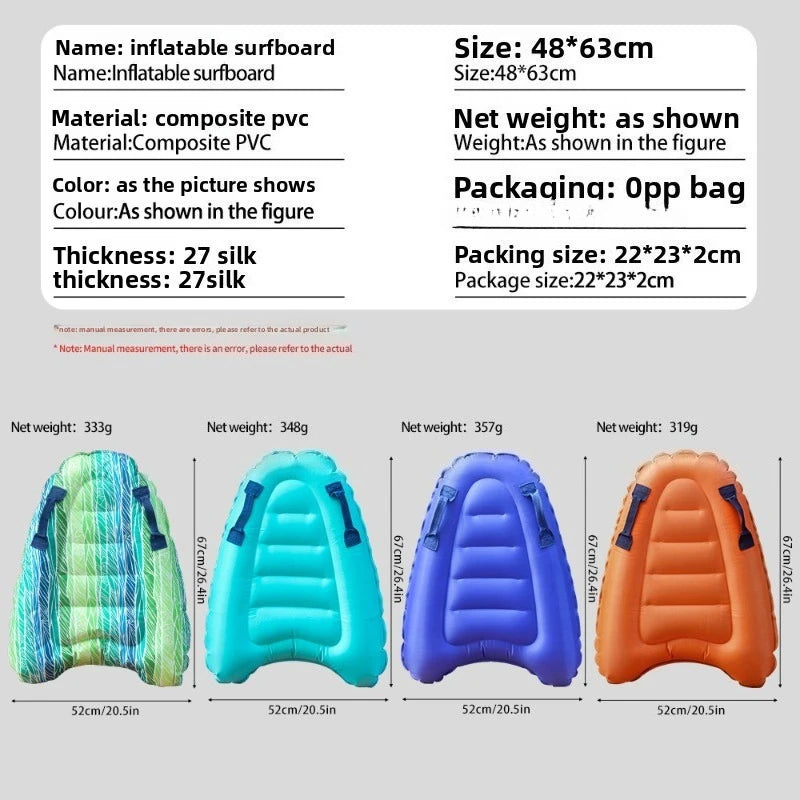 NEW 1pc Oxford Cloth Inflatable Bed Surfboard Swimming Floating Row Inflatable Surfboard With Handle For Beach Surfing Summer Sports Supplies