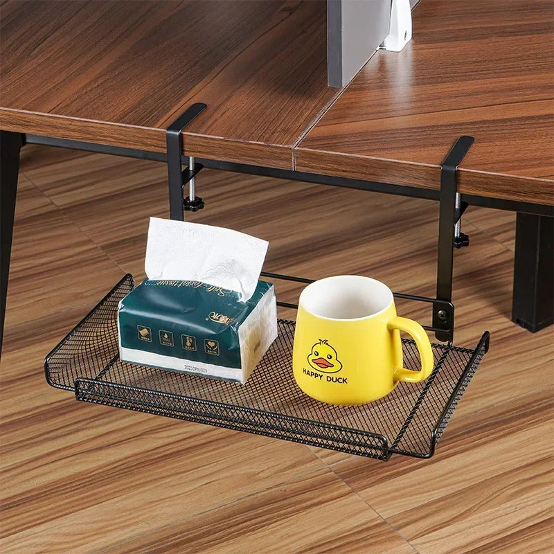 NEW Under Desk S-Large Cable Storage Rack No Drill Steel Desk Cable Organizers Wire Management Tray Cable Rack Storage Under The Office Desk Home Office Electronics Tools Accessories